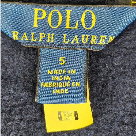 POLO RALPH LAUREN BLUE FULL ZIP HOODIE – TODDLER SIZE 5 - COTTON BLEND - Picture 7 of 11